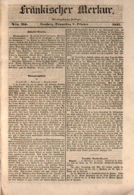 Fränkischer Merkur (Bamberger Zeitung) Donnerstag 7. Oktober 1847