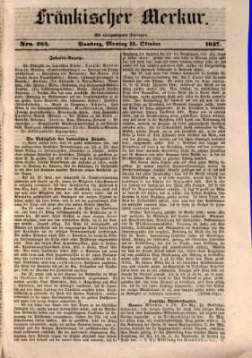 Fränkischer Merkur (Bamberger Zeitung) Montag 11. Oktober 1847