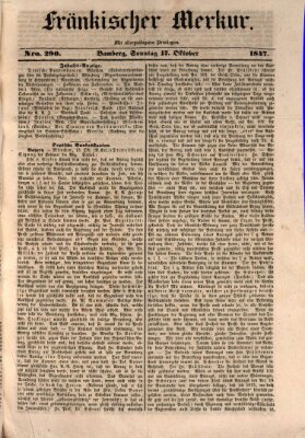 Fränkischer Merkur (Bamberger Zeitung) Sonntag 17. Oktober 1847