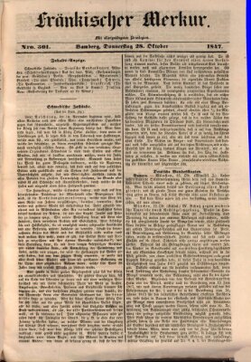 Fränkischer Merkur (Bamberger Zeitung) Donnerstag 28. Oktober 1847