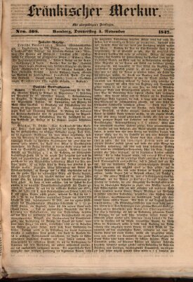 Fränkischer Merkur (Bamberger Zeitung) Donnerstag 4. November 1847