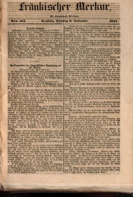 Fränkischer Merkur (Bamberger Zeitung) Dienstag 9. November 1847