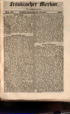 Fränkischer Merkur (Bamberger Zeitung) Donnerstag 18. November 1847