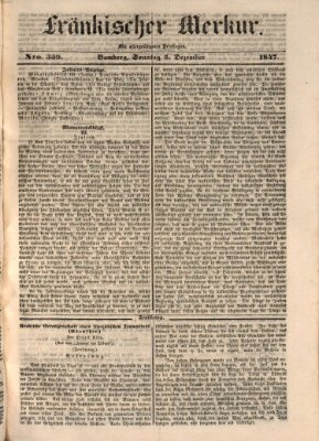 Fränkischer Merkur (Bamberger Zeitung) Sonntag 5. Dezember 1847