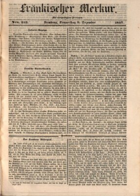 Fränkischer Merkur (Bamberger Zeitung) Donnerstag 9. Dezember 1847