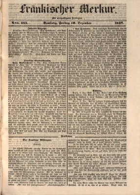 Fränkischer Merkur (Bamberger Zeitung) Freitag 10. Dezember 1847