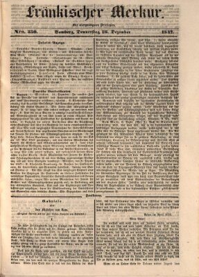 Fränkischer Merkur (Bamberger Zeitung) Donnerstag 16. Dezember 1847