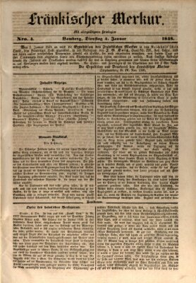 Fränkischer Merkur (Bamberger Zeitung) Dienstag 4. Januar 1848