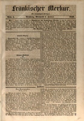 Fränkischer Merkur (Bamberger Zeitung) Mittwoch 5. Januar 1848