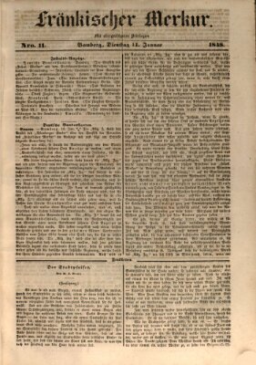 Fränkischer Merkur (Bamberger Zeitung) Dienstag 11. Januar 1848