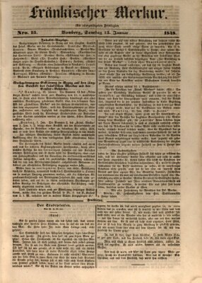 Fränkischer Merkur (Bamberger Zeitung) Samstag 15. Januar 1848