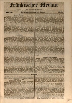 Fränkischer Merkur (Bamberger Zeitung) Sonntag 16. Januar 1848