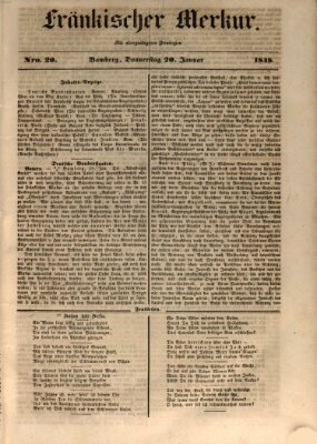 Fränkischer Merkur (Bamberger Zeitung) Donnerstag 20. Januar 1848