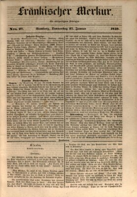 Fränkischer Merkur (Bamberger Zeitung) Donnerstag 27. Januar 1848