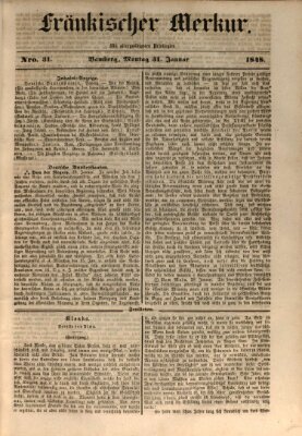 Fränkischer Merkur (Bamberger Zeitung) Montag 31. Januar 1848