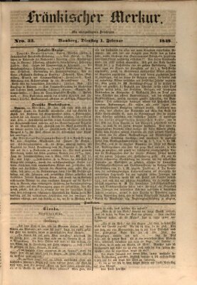 Fränkischer Merkur (Bamberger Zeitung) Dienstag 1. Februar 1848