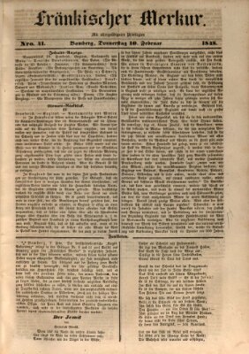 Fränkischer Merkur (Bamberger Zeitung) Donnerstag 10. Februar 1848