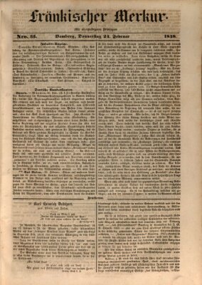 Fränkischer Merkur (Bamberger Zeitung) Donnerstag 24. Februar 1848