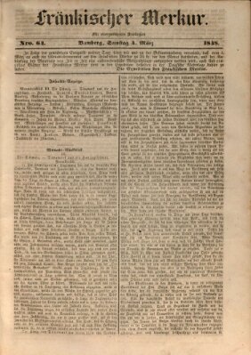 Fränkischer Merkur (Bamberger Zeitung) Samstag 4. März 1848
