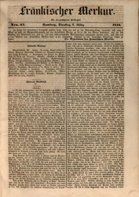 Fränkischer Merkur (Bamberger Zeitung) Dienstag 7. März 1848