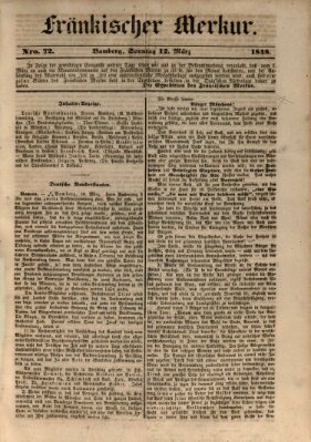 Fränkischer Merkur (Bamberger Zeitung) Sonntag 12. März 1848