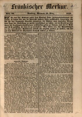 Fränkischer Merkur (Bamberger Zeitung) Mittwoch 22. März 1848