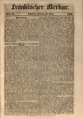 Fränkischer Merkur (Bamberger Zeitung) Montag 27. März 1848