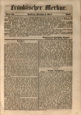 Fränkischer Merkur (Bamberger Zeitung) Sonntag 2. April 1848