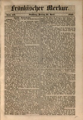 Fränkischer Merkur (Bamberger Zeitung) Freitag 21. April 1848