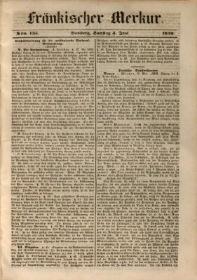 Fränkischer Merkur (Bamberger Zeitung) Samstag 3. Juni 1848