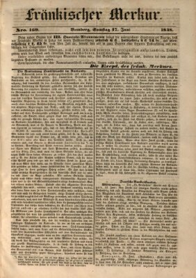 Fränkischer Merkur (Bamberger Zeitung) Samstag 17. Juni 1848