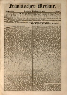 Fränkischer Merkur (Bamberger Zeitung) Dienstag 27. Juni 1848