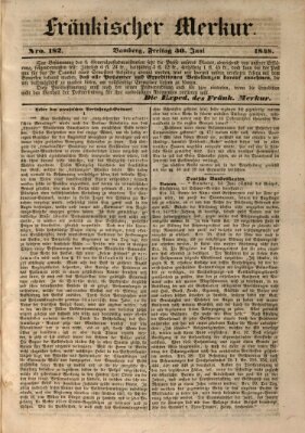 Fränkischer Merkur (Bamberger Zeitung) Freitag 30. Juni 1848