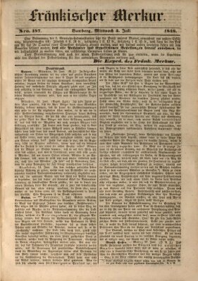 Fränkischer Merkur (Bamberger Zeitung) Mittwoch 5. Juli 1848