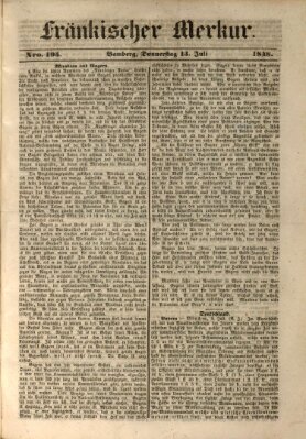 Fränkischer Merkur (Bamberger Zeitung) Donnerstag 13. Juli 1848