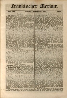 Fränkischer Merkur (Bamberger Zeitung) Samstag 29. Juli 1848