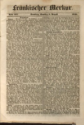 Fränkischer Merkur (Bamberger Zeitung) Samstag 5. August 1848