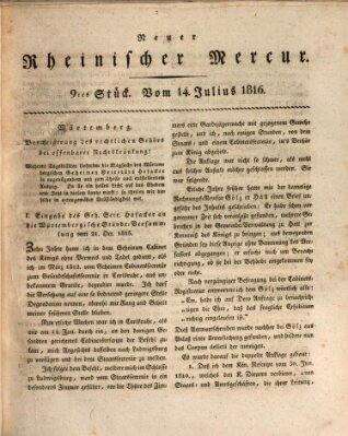 Neuer rheinischer Merkur (Rheinischer Merkur) Sonntag 14. Juli 1816