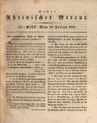 Neuer rheinischer Merkur (Rheinischer Merkur) Samstag 20. Juli 1816