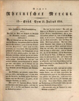 Neuer rheinischer Merkur (Rheinischer Merkur) Sonntag 21. Juli 1816