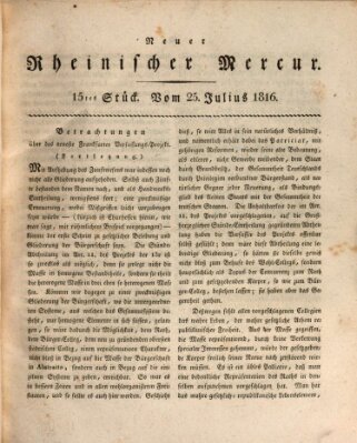 Neuer rheinischer Merkur (Rheinischer Merkur) Donnerstag 25. Juli 1816