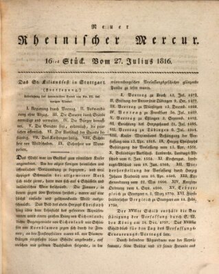 Neuer rheinischer Merkur (Rheinischer Merkur) Samstag 27. Juli 1816