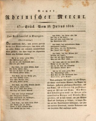 Neuer rheinischer Merkur (Rheinischer Merkur) Sonntag 28. Juli 1816