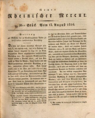 Neuer rheinischer Merkur (Rheinischer Merkur) Dienstag 13. August 1816