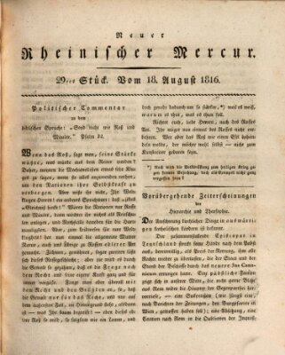 Neuer rheinischer Merkur (Rheinischer Merkur) Sonntag 18. August 1816