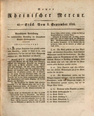 Neuer rheinischer Merkur (Rheinischer Merkur) Sonntag 8. September 1816