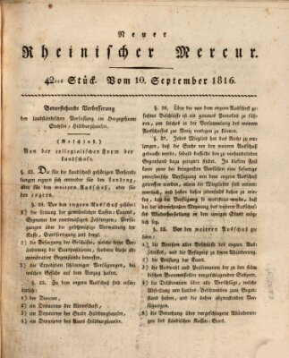 Neuer rheinischer Merkur (Rheinischer Merkur) Dienstag 10. September 1816