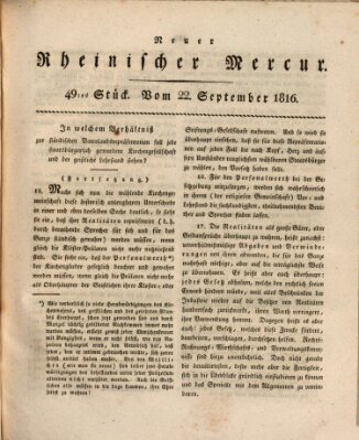 Neuer rheinischer Merkur (Rheinischer Merkur) Sonntag 22. September 1816