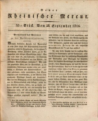 Neuer rheinischer Merkur (Rheinischer Merkur) Samstag 28. September 1816