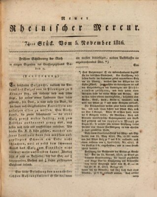 Neuer rheinischer Merkur (Rheinischer Merkur) Dienstag 5. November 1816